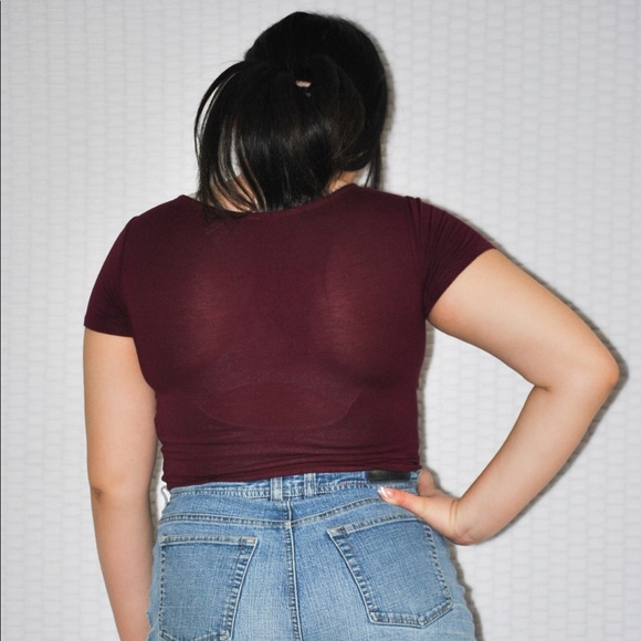 Maroon crop top - Picture 3 of 3